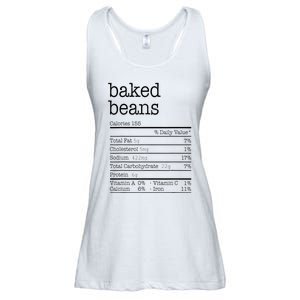 Baked Beans Nutrition Facts Funny Thanksgiving Christmas  Ladies Essential Flowy Tank