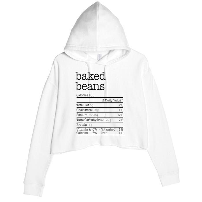 Baked Beans Nutrition Facts Funny Thanksgiving Christmas  Crop Fleece Hoodie