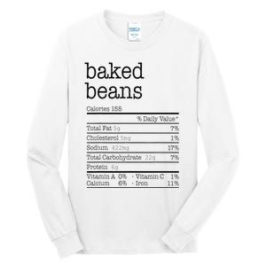 Baked Beans Nutrition Facts Funny Thanksgiving Christmas  Tall Long Sleeve T-Shirt