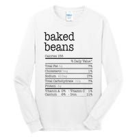 Baked Beans Nutrition Facts Funny Thanksgiving Christmas  Tall Long Sleeve T-Shirt