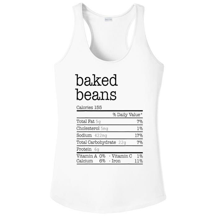 Baked Beans Nutrition Facts Funny Thanksgiving Christmas  Ladies PosiCharge Competitor Racerback Tank