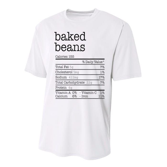 Baked Beans Nutrition Facts Funny Thanksgiving Christmas  Performance Sprint T-Shirt