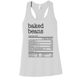 Baked Beans Nutrition Facts Funny Thanksgiving Christmas  Women's Racerback Tank