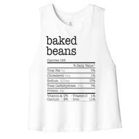 Baked Beans Nutrition Facts Funny Thanksgiving Christmas  Women's Racerback Cropped Tank