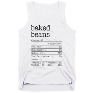 Baked Beans Nutrition Facts Funny Thanksgiving Christmas  Tank Top