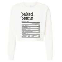 Baked Beans Nutrition Facts Funny Thanksgiving Christmas  Cropped Pullover Crew