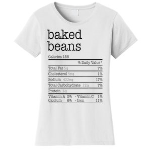 Baked Beans Nutrition Facts Funny Thanksgiving Christmas  Women's T-Shirt