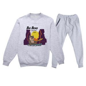 Big Bend National Park Cartoon Kayaking Premium Crewneck Sweatsuit Set