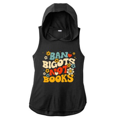 Ban Bigots Not Books Ladies PosiCharge Tri-Blend Wicking Draft Hoodie Tank