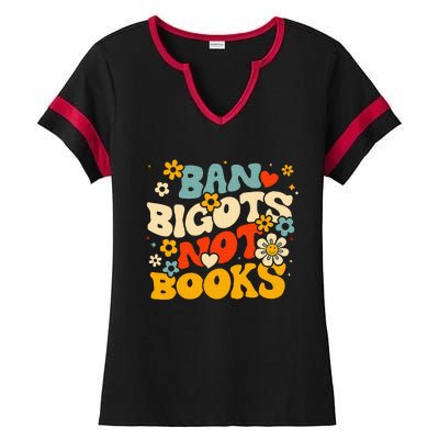 Ban Bigots Not Books Ladies Halftime Notch Neck Tee