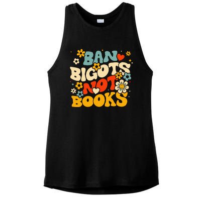 Ban Bigots Not Books Ladies PosiCharge Tri-Blend Wicking Tank