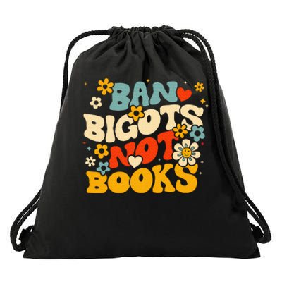 Ban Bigots Not Books Drawstring Bag