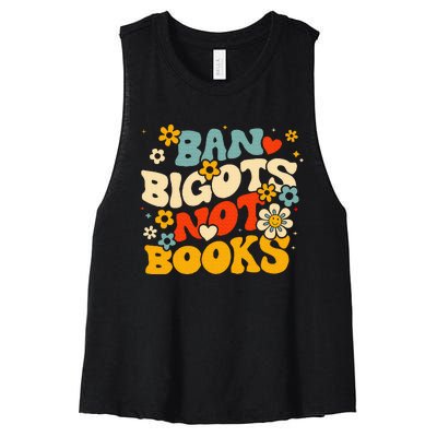 Ban Bigots Not Books Women's Racerback Cropped Tank