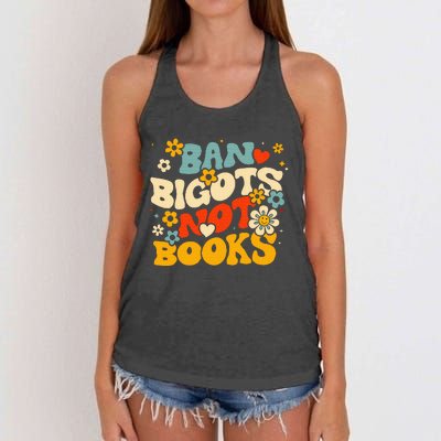 Ban Bigots Not Books Women's Knotted Racerback Tank