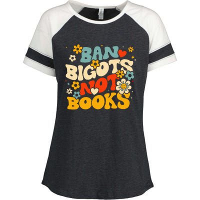 Ban Bigots Not Books Enza Ladies Jersey Colorblock Tee