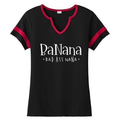 Banana Badass Nana Grammy Grandma Graphic Tee Gift Ladies Halftime Notch Neck Tee