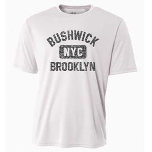 Bushwick Brooklyn Nyc Gym Style Black W Distress Black Print Cooling Performance Crew T-Shirt