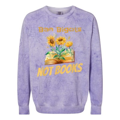 Ban Bigots Not Books | Bookish | Reading Banned Books Retro Colorblast Crewneck Sweatshirt