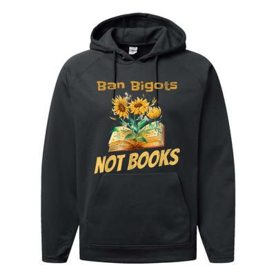 Ban Bigots Not Books | Bookish | Reading Banned Books Retro Performance Fleece Hoodie