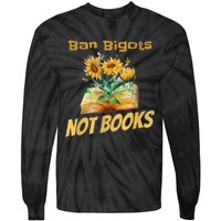 Ban Bigots Not Books | Bookish | Reading Banned Books Retro Tie-Dye Long Sleeve Shirt