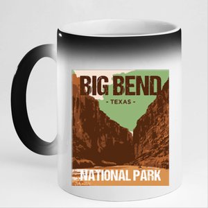 Big Bend National Park Texas Poster Design 11oz Black Color Changing Mug