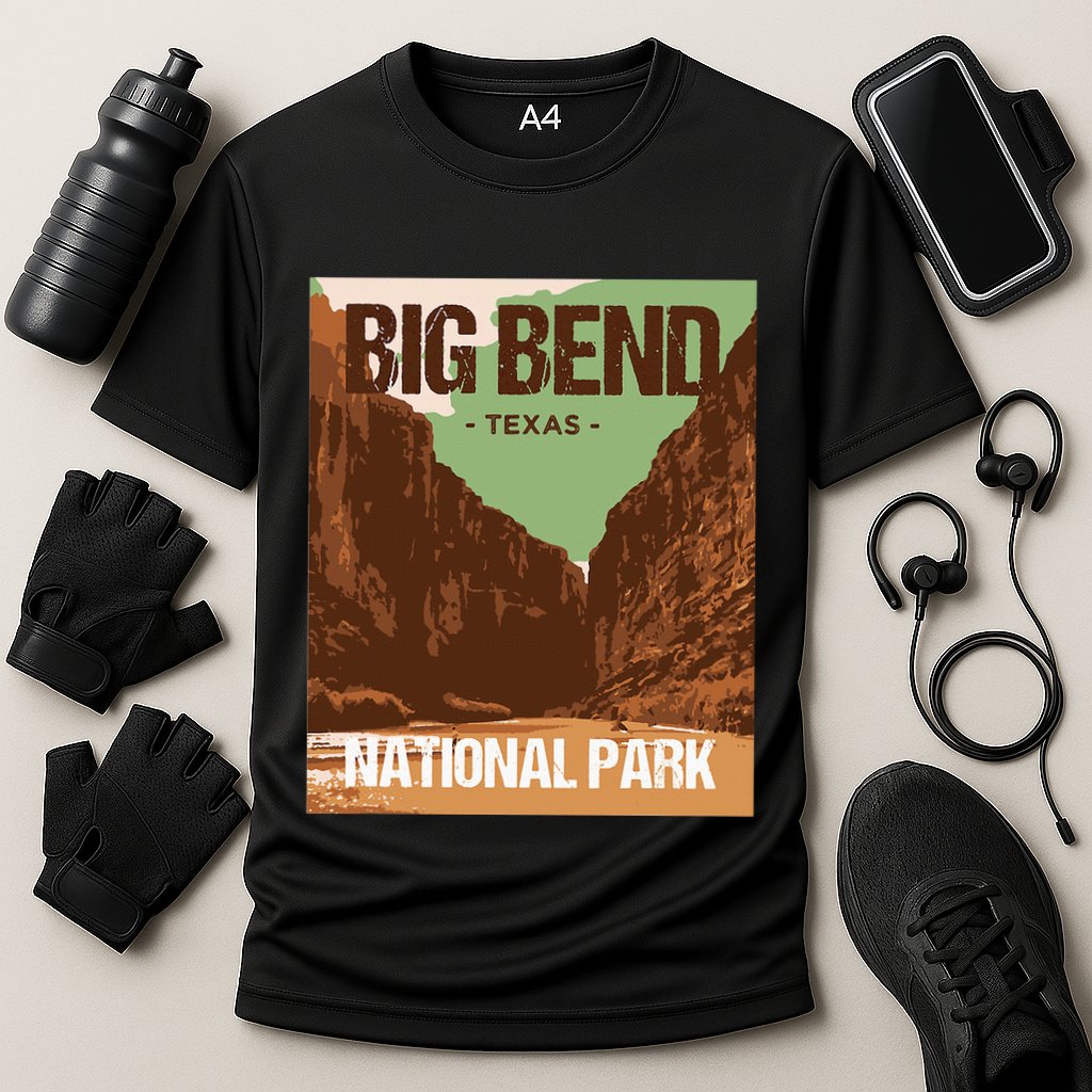 Big Bend National Park Texas Poster Design Cooling Performance Crew T-Shirt