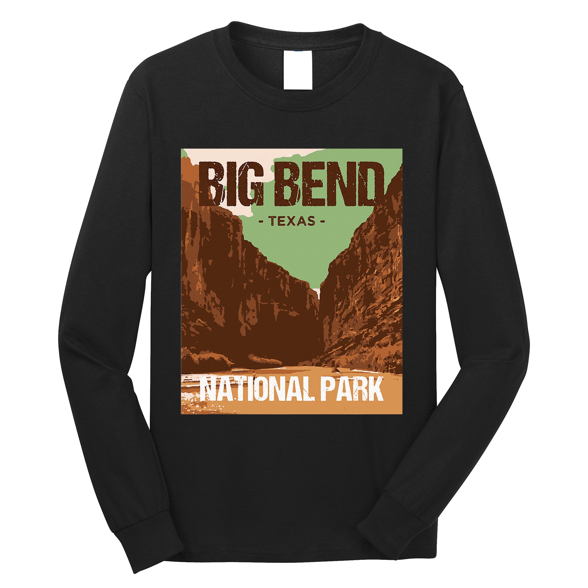 Big Bend National Park Texas Poster Design Long Sleeve Shirt