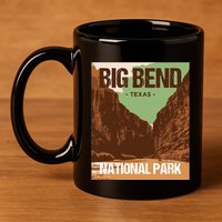 Big Bend National Park Texas Poster Design 11oz C Handle Ceramic Mug