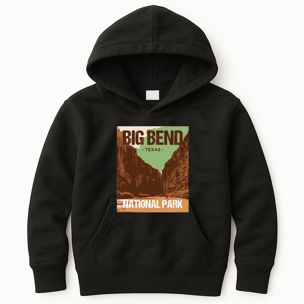 Big Bend National Park Texas Poster Design Kids Hoodie