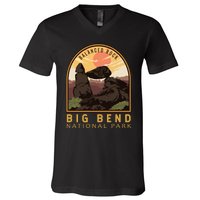 Big Bend National Park Balanced Rock Vintage Emblem V-Neck T-Shirt