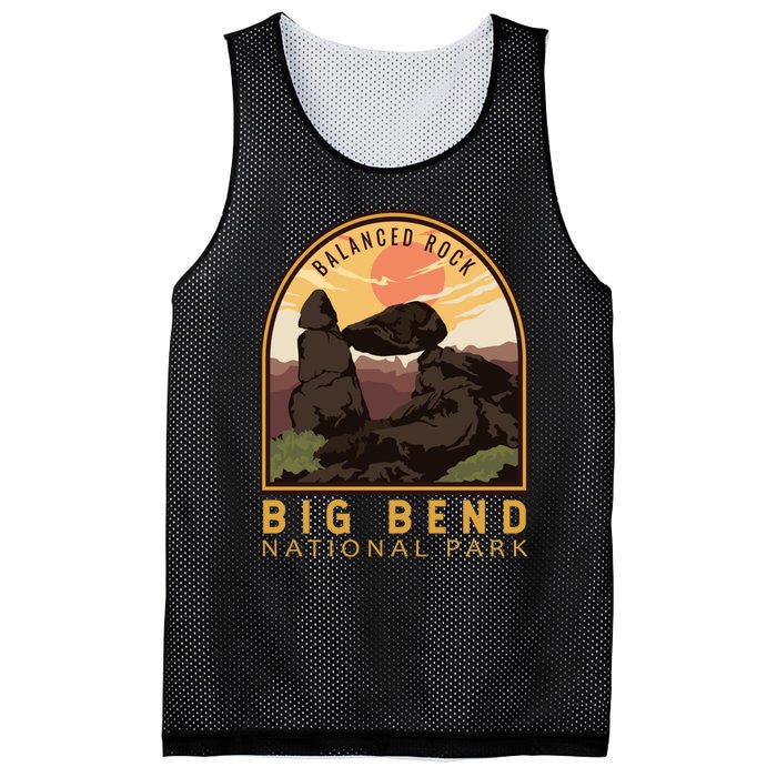 Big Bend National Park Balanced Rock Vintage Emblem Mesh Reversible Basketball Jersey Tank