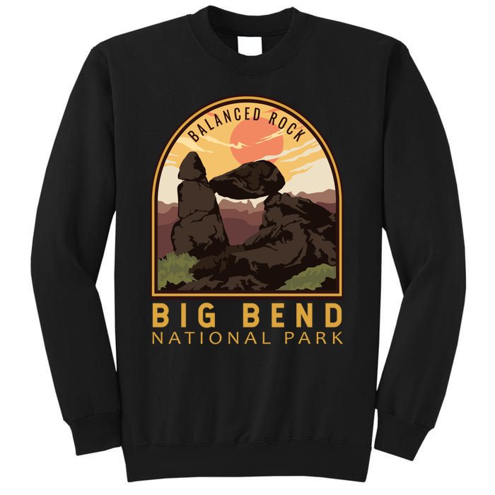 Big Bend National Park Balanced Rock Vintage Emblem Tall Sweatshirt