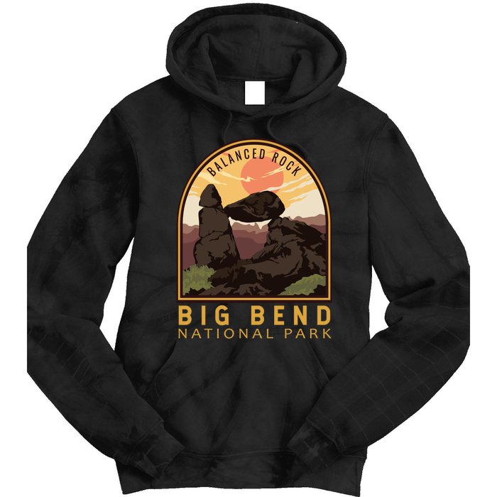 Big Bend National Park Balanced Rock Vintage Emblem Tie Dye Hoodie