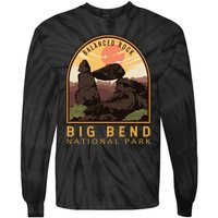 Big Bend National Park Balanced Rock Vintage Emblem Tie-Dye Long Sleeve Shirt