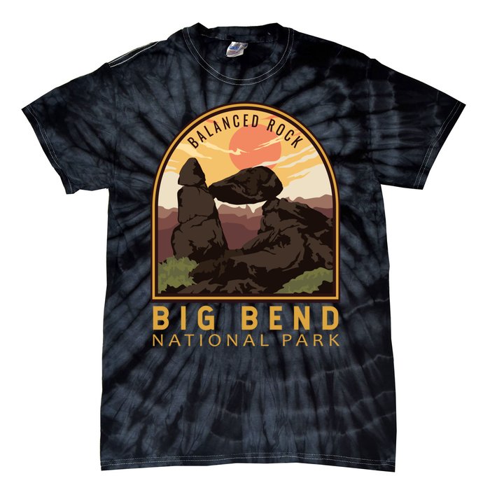 Big Bend National Park Balanced Rock Vintage Emblem Tie-Dye T-Shirt