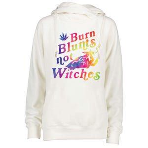 Burn Blunts Not Witches Weed Funny Gift Womens Funnel Neck Pullover Hood