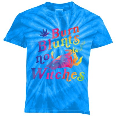 Burn Blunts Not Witches Weed Funny Gift Kids Tie-Dye T-Shirt