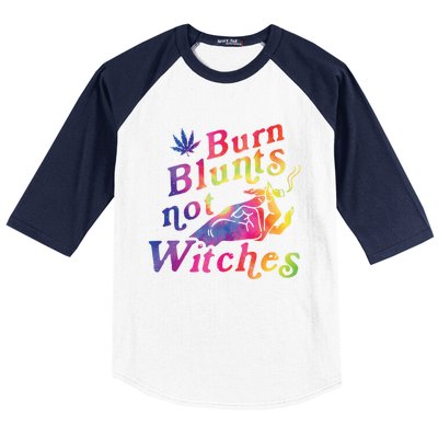 Burn Blunts Not Witches Weed Funny Gift Baseball Sleeve Shirt