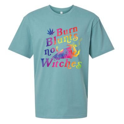 Burn Blunts Not Witches Weed Funny Gift Sueded Cloud Jersey T-Shirt