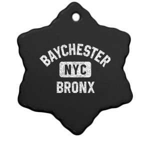 Baychester Bronx Nyc Gym Style Distressed White Print Meaningful Gift Ceramic Star Ornament