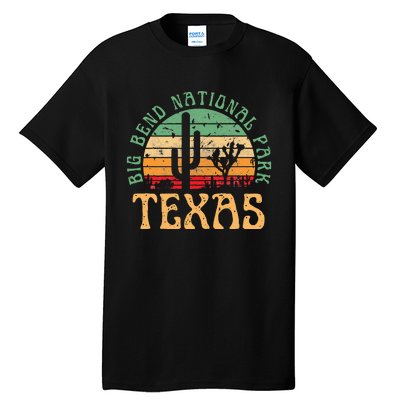 Big Bend National Park Texas Desert Hiking Retro Sunset Tall T-Shirt