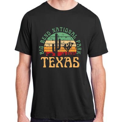 Big Bend National Park Texas Desert Hiking Retro Sunset Adult ChromaSoft Performance T-Shirt