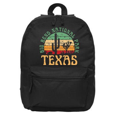 Big Bend National Park Texas Desert Hiking Retro Sunset 16 in Basic Backpack