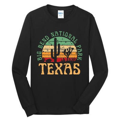 Big Bend National Park Texas Desert Hiking Retro Sunset Tall Long Sleeve T-Shirt