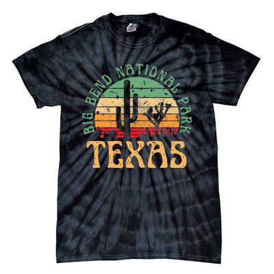 Big Bend National Park Texas Desert Hiking Retro Sunset Tie-Dye T-Shirt