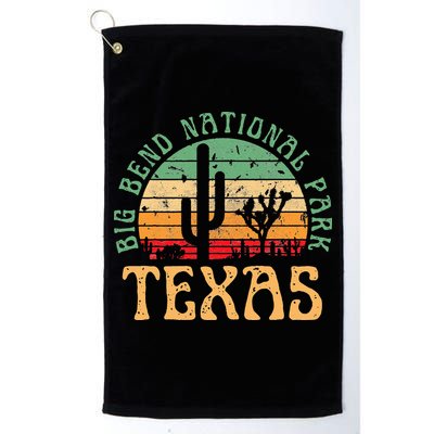 Big Bend National Park Texas Desert Hiking Retro Sunset Golf Towel