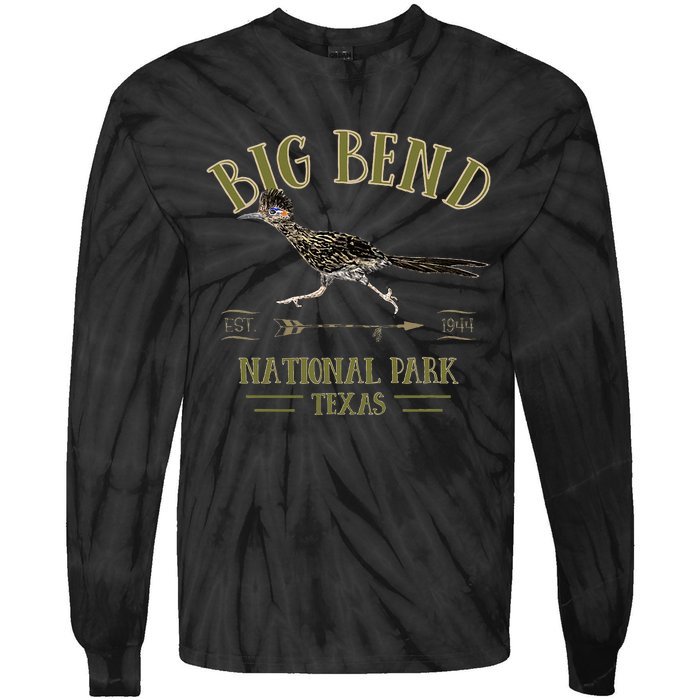 Big Bend National Park Roadrunner Np Texas Tourist Souvenir Tie-Dye Long Sleeve Shirt