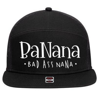 Banana Badass Nana Grammy Grandma Graphic Tee Gift, Mother's Day 7 Panel Mesh Trucker Snapback Hat