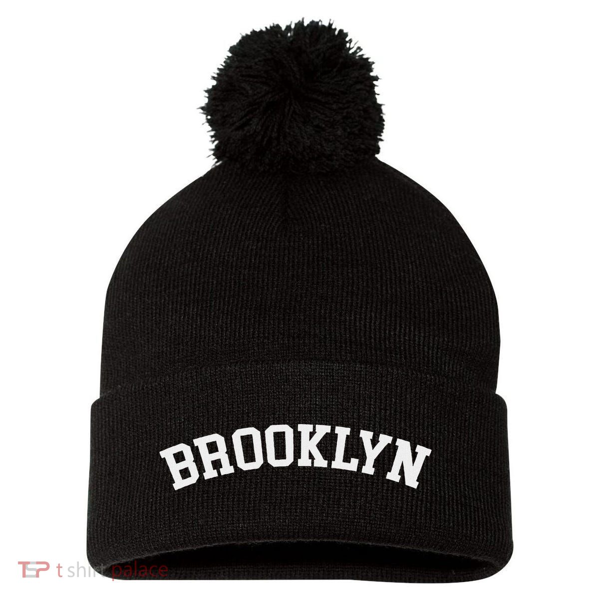 Brooklyn Borough New York College Letters Pom Pom 12in Knit Beanie