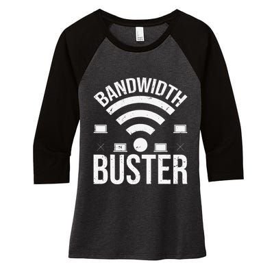 Bandwidth Buster Network Admin Women's Tri-Blend 3/4-Sleeve Raglan Shirt